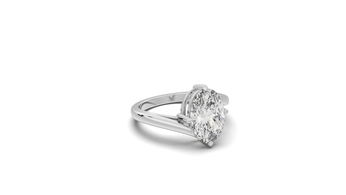 2.5 CTW Oval Diamond Solitaire Engagement Ring