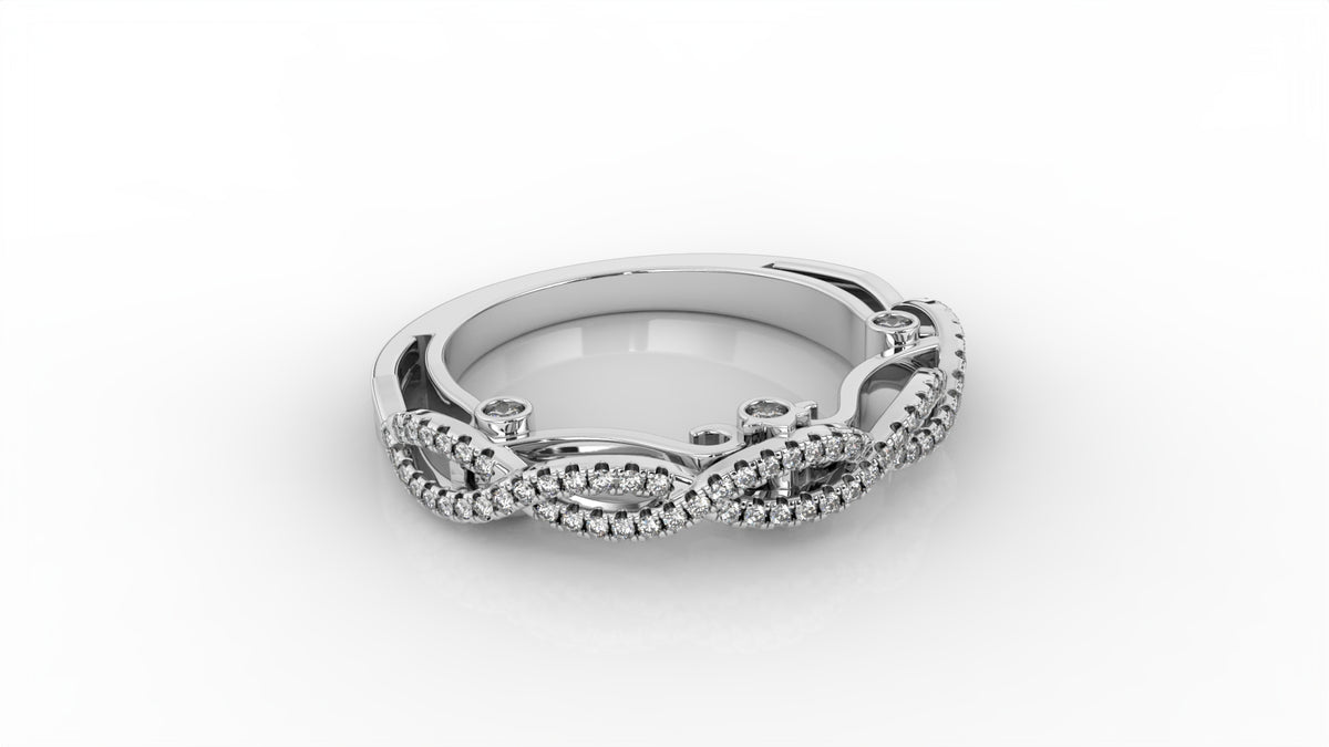 Silver ring with diamond accents GLAM NYC