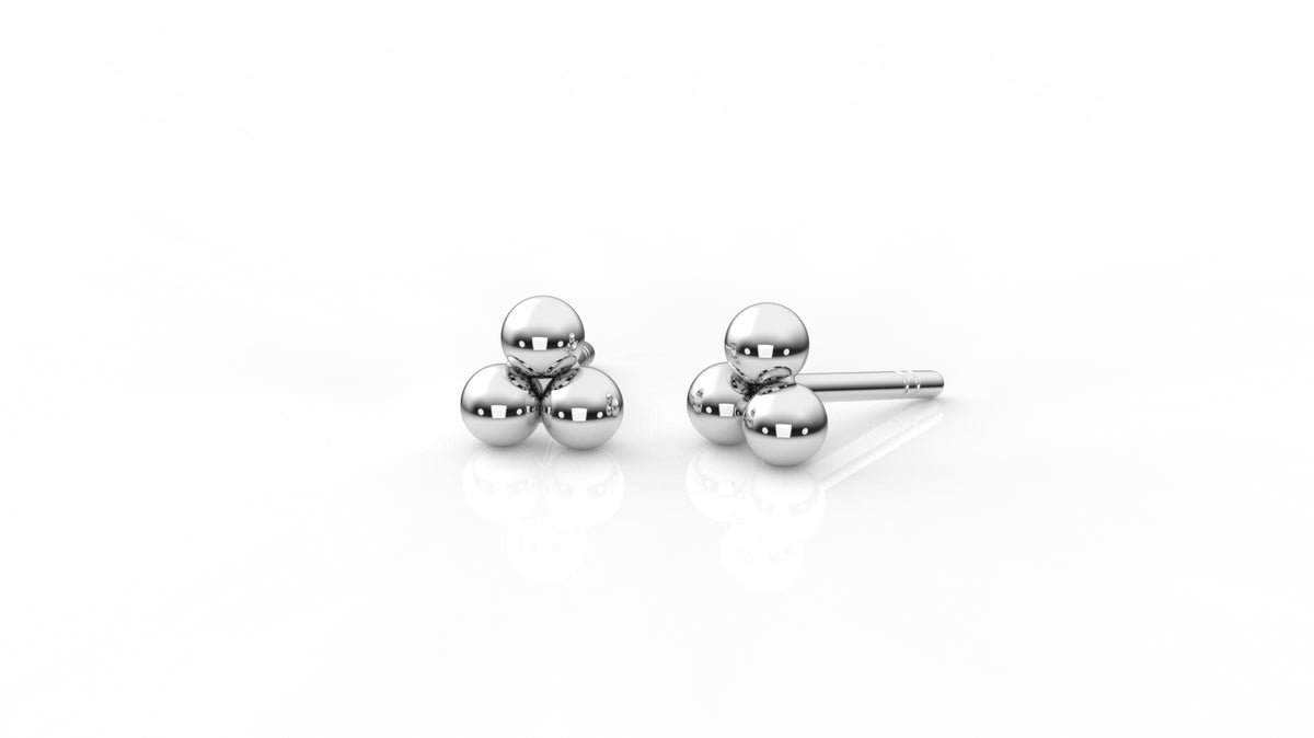 Silver sphere earrings GLAM NYC