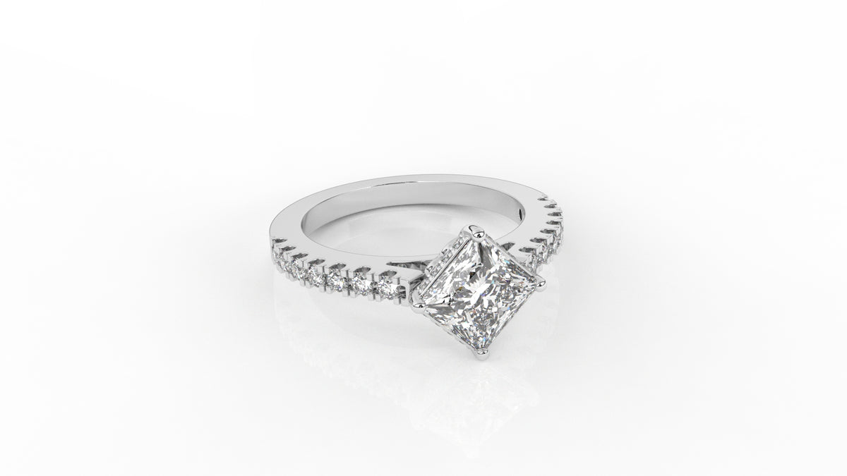 Silver ring with diamond GLAM NYC