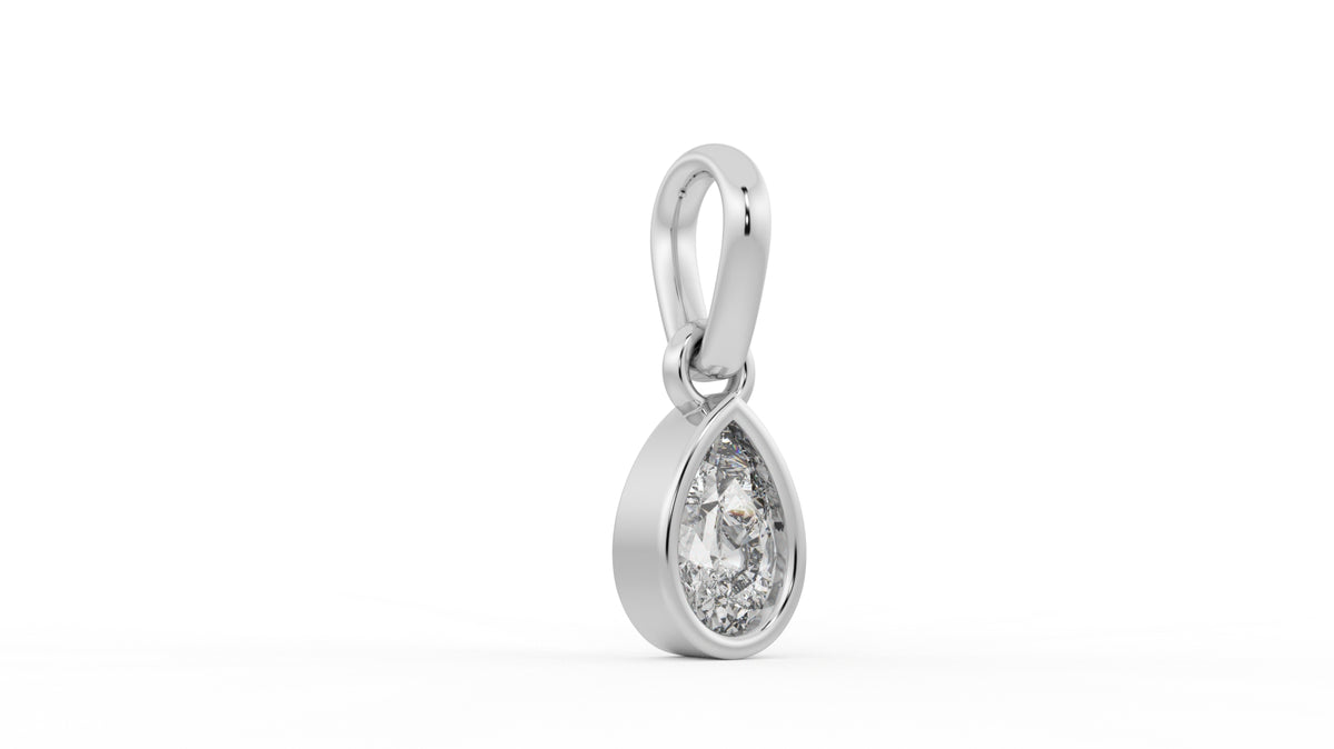 1 CTW Pear Cut Diamond Solitaire Pendant Necklace
