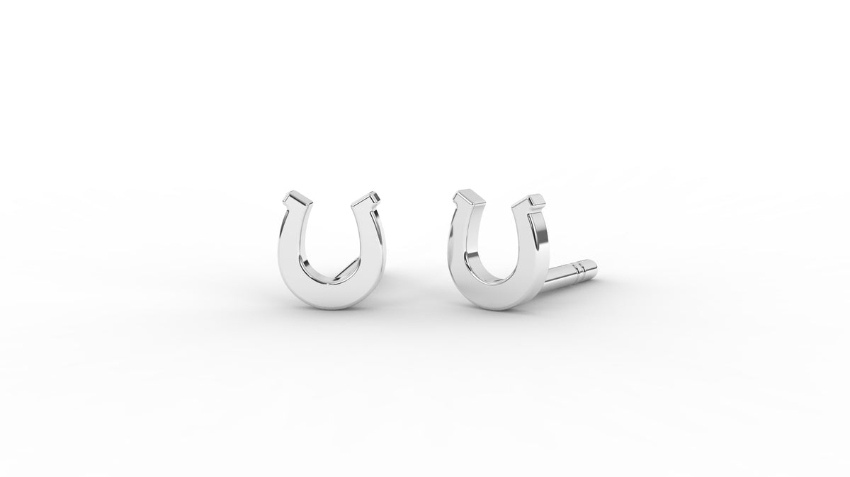 Silver horseshoe-shaped earrings GLAM NYC