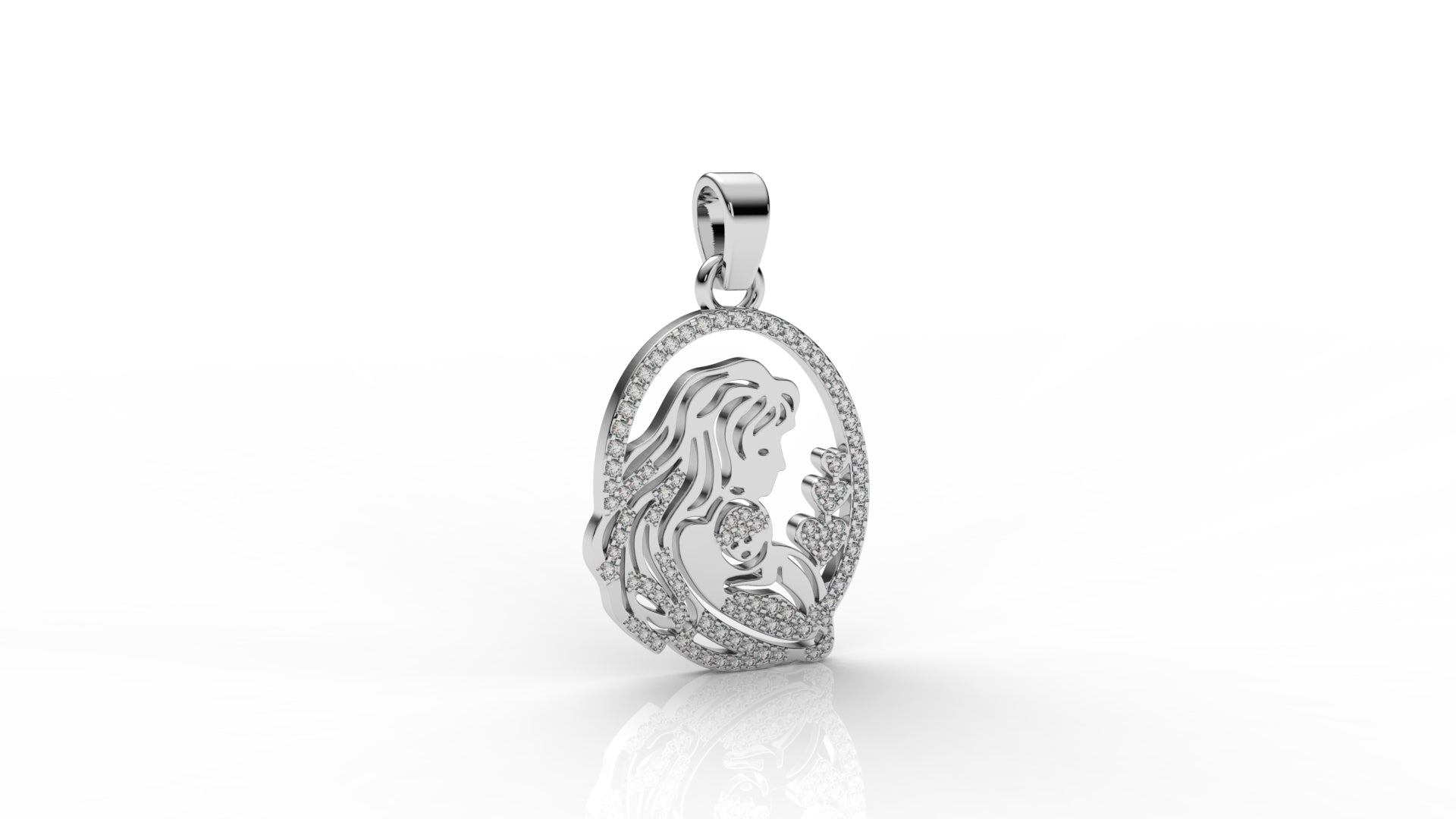 Divine Grace Diamond Portrait Pendant