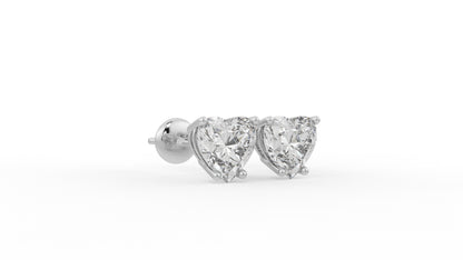 3.00 CTW Heart-Shaped Diamond Stud Earrings