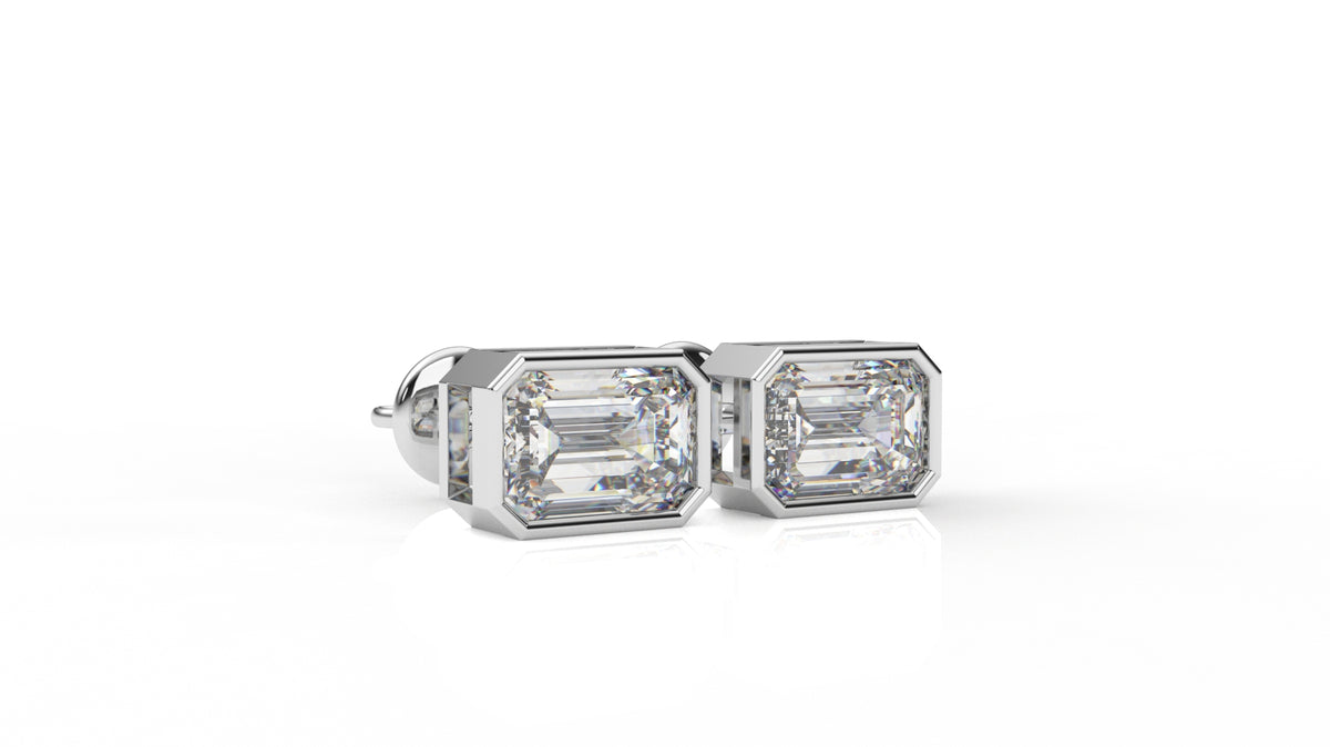 4.00 CTW Emerald Cut Diamond Stud Earrings