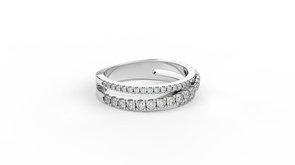 0.67 CTW Diamond Triple Row Wedding Band