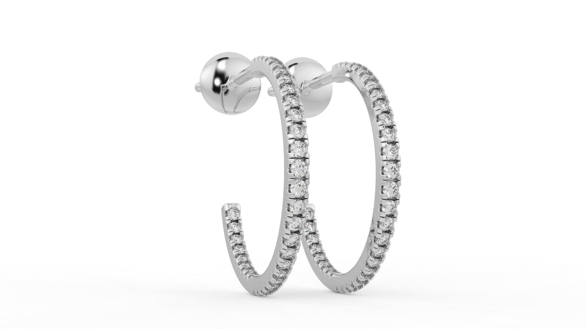 0.41 CTW Diamond Inside-Out Hoop Earrings