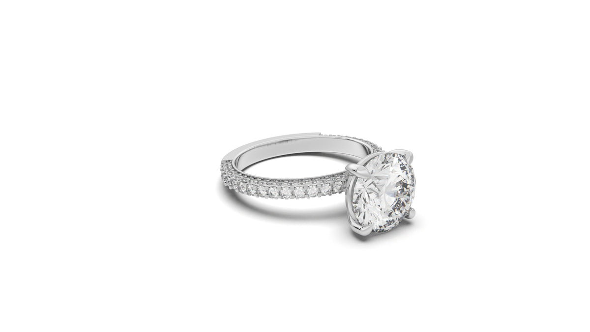 3.76 CTW Oval Diamond Pavé Engagement Ring