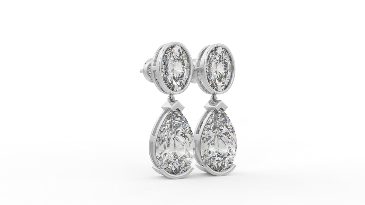 14 CTW Pear Diamond Drop Earrings