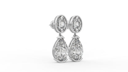 14 CTW Pear Diamond Drop Earrings