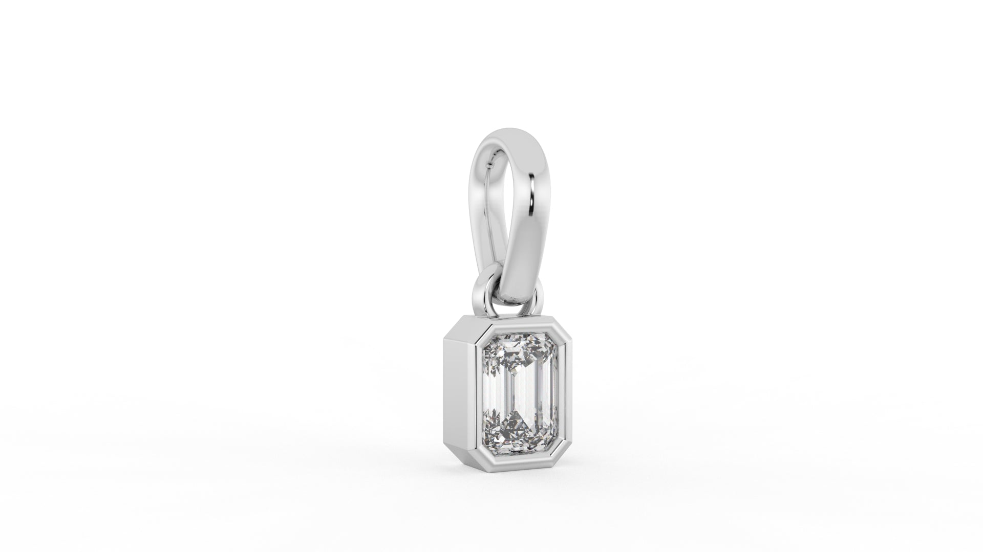 1 CTW Emerald Cut Diamond Solitaire Pendant Necklace
