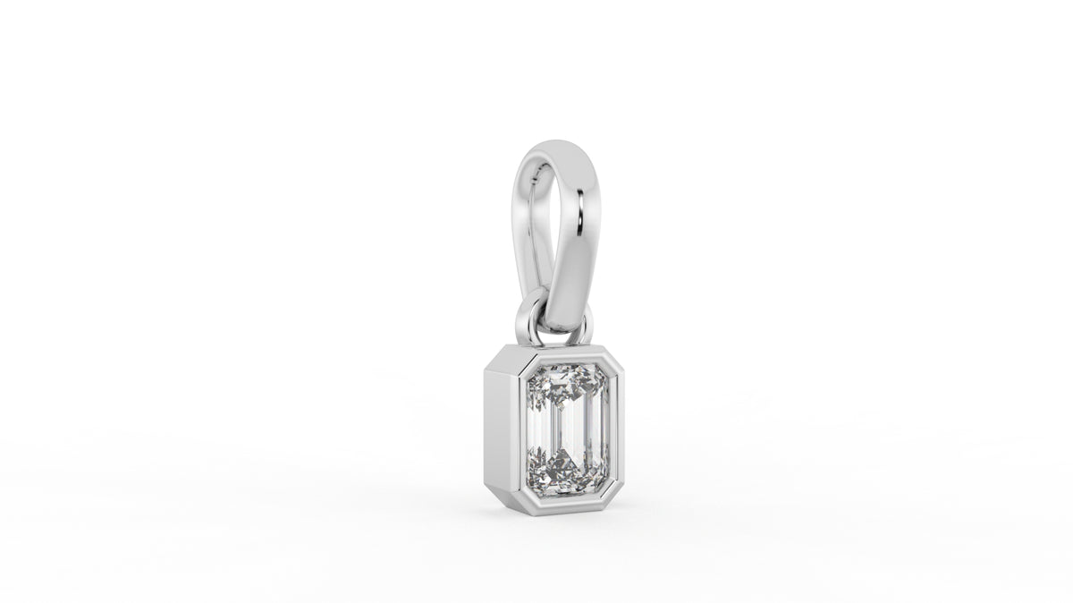 1 CTW Emerald Cut Diamond Solitaire Pendant Necklace
