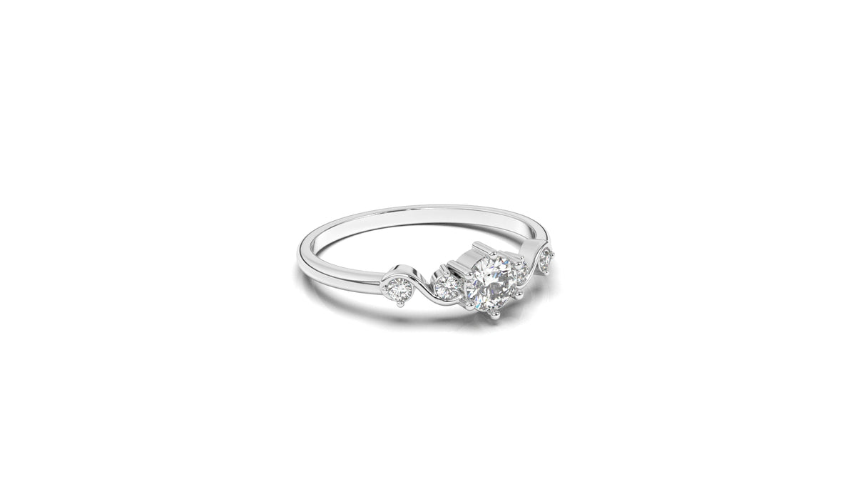 Silver ring with diamonds GLAM NYC