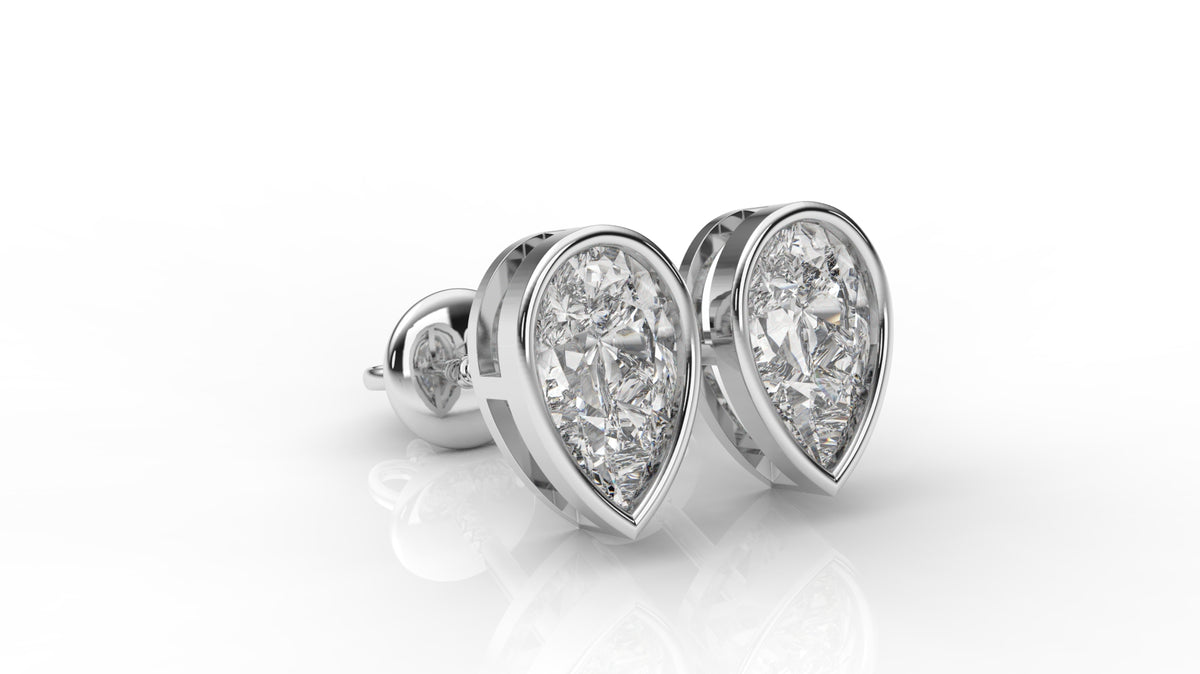 2.00 CTW Pear Shaped Diamond Stud Earrings