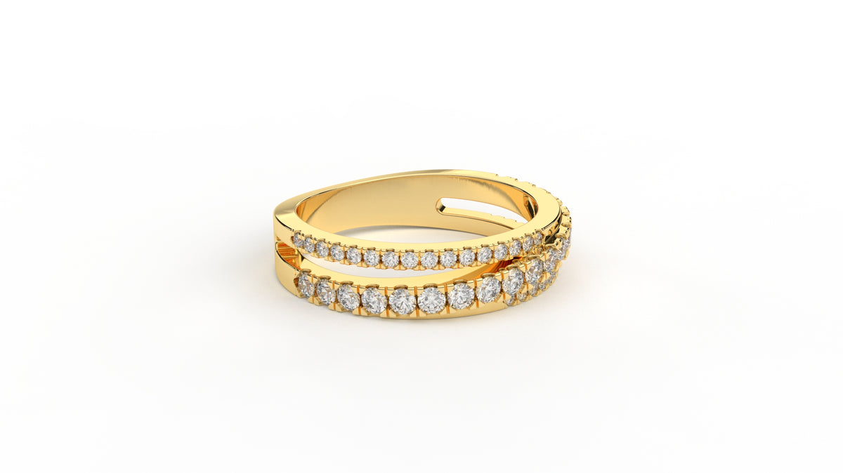 0.67 CTW Diamond Triple Row Wedding Band