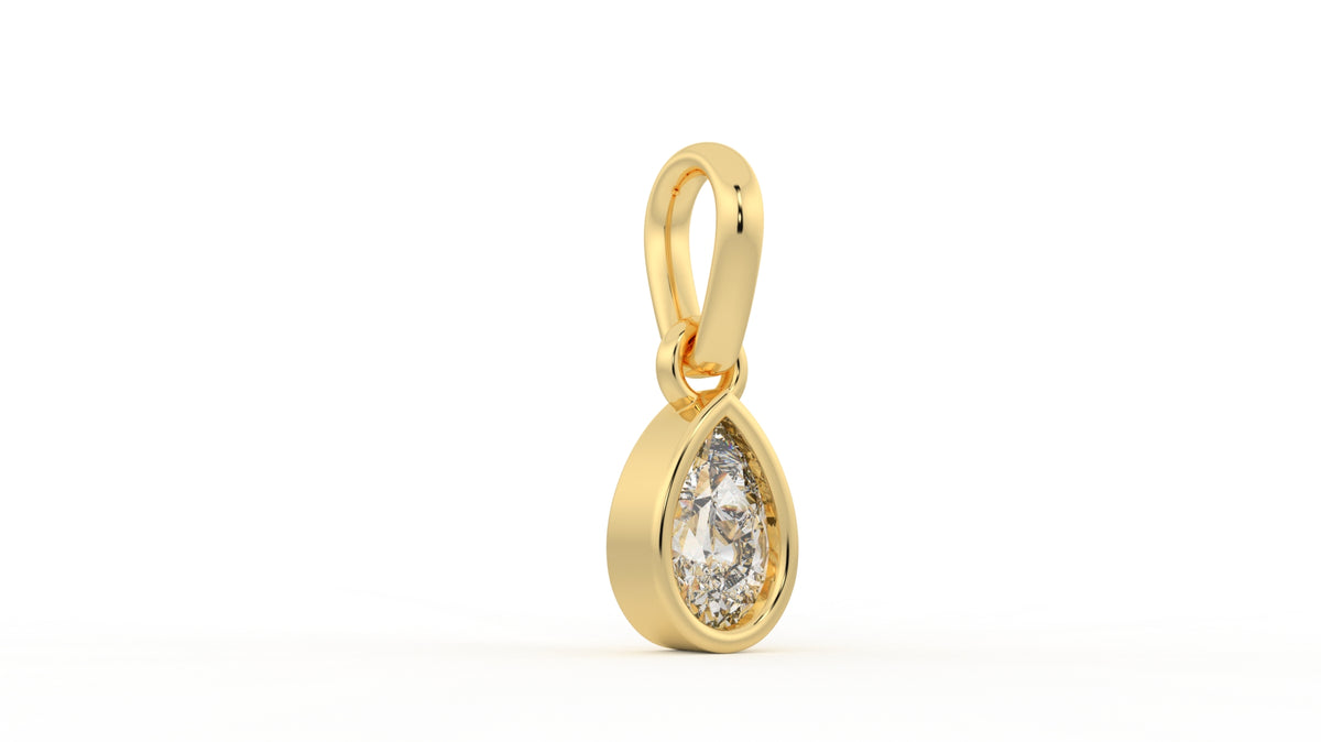 1 CTW Pear Cut Diamond Solitaire Pendant Necklace