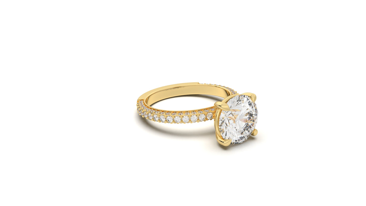 3.76 CTW Oval Diamond Pavé Engagement Ring