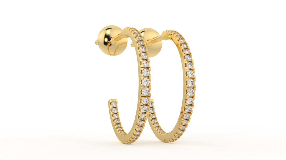 0.41 CTW Diamond Inside-Out Hoop Earrings