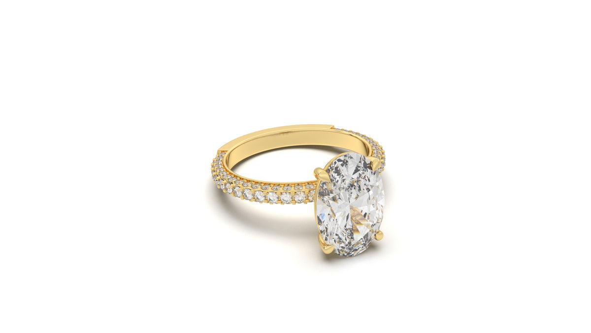 3.76 CTW Oval Diamond Pavé Engagement Ring