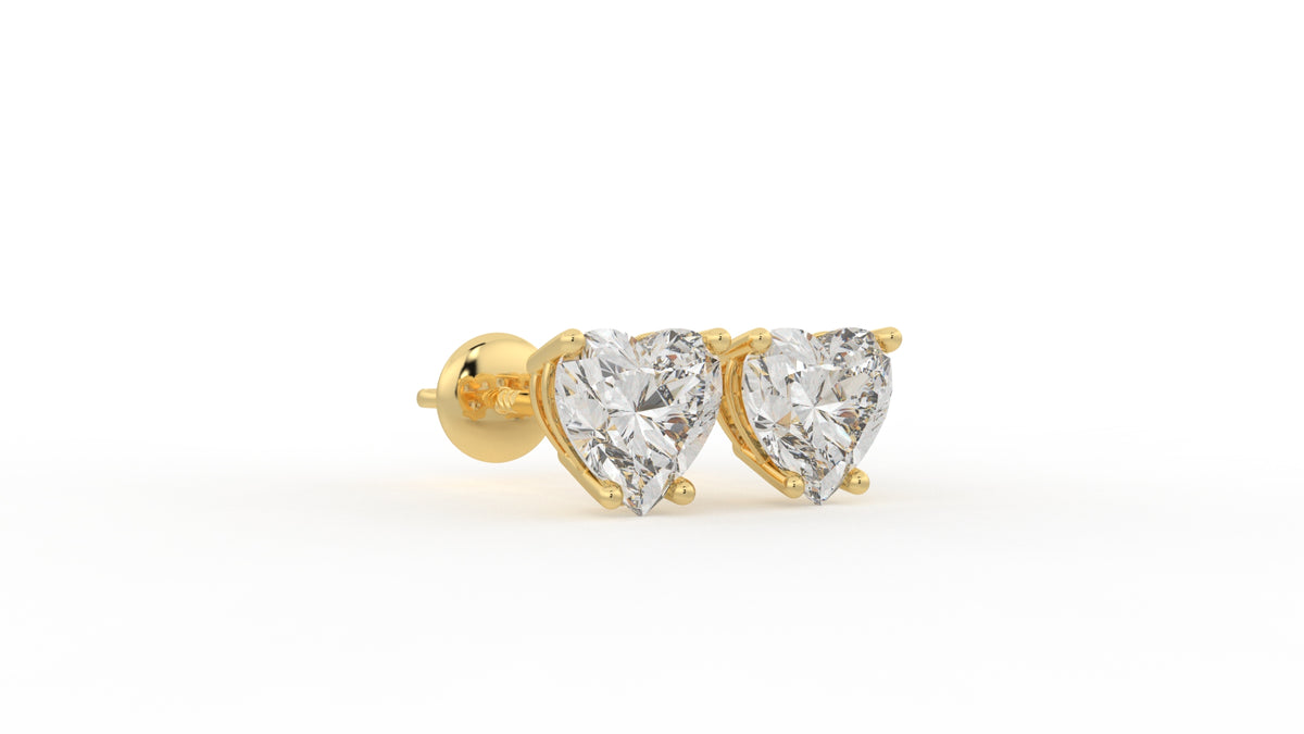 3.00 CTW Heart-Shaped Diamond Stud Earrings
