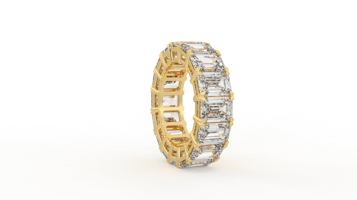 12 CTW Emerald Cut Diamond Eternity Wedding Band