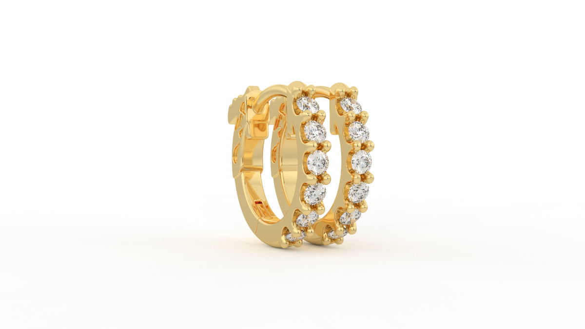 0.18 CTW Diamond Huggie Hoop Earrings
