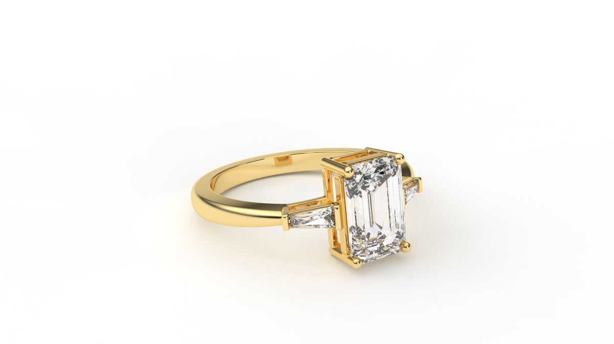 2.20 CTW Emerald Cut Diamond Engagement Ring