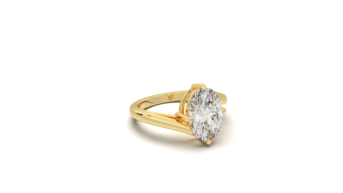 2.5 CTW Oval Diamond Solitaire Engagement Ring