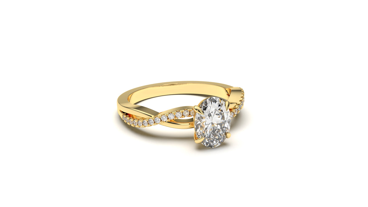 1.125 CTW Oval Diamond Split Shank Engagement Ring