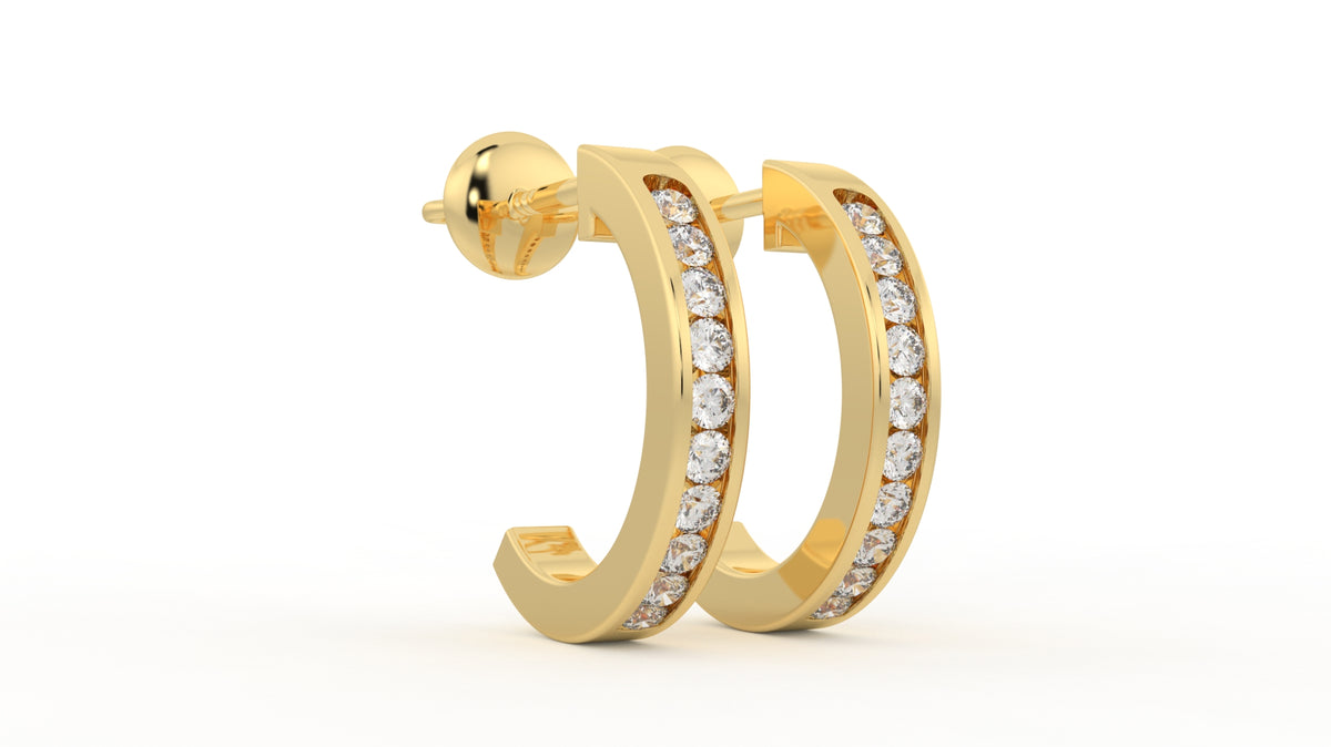 0.70 CTW Diamond Huggie Hoop Earrings