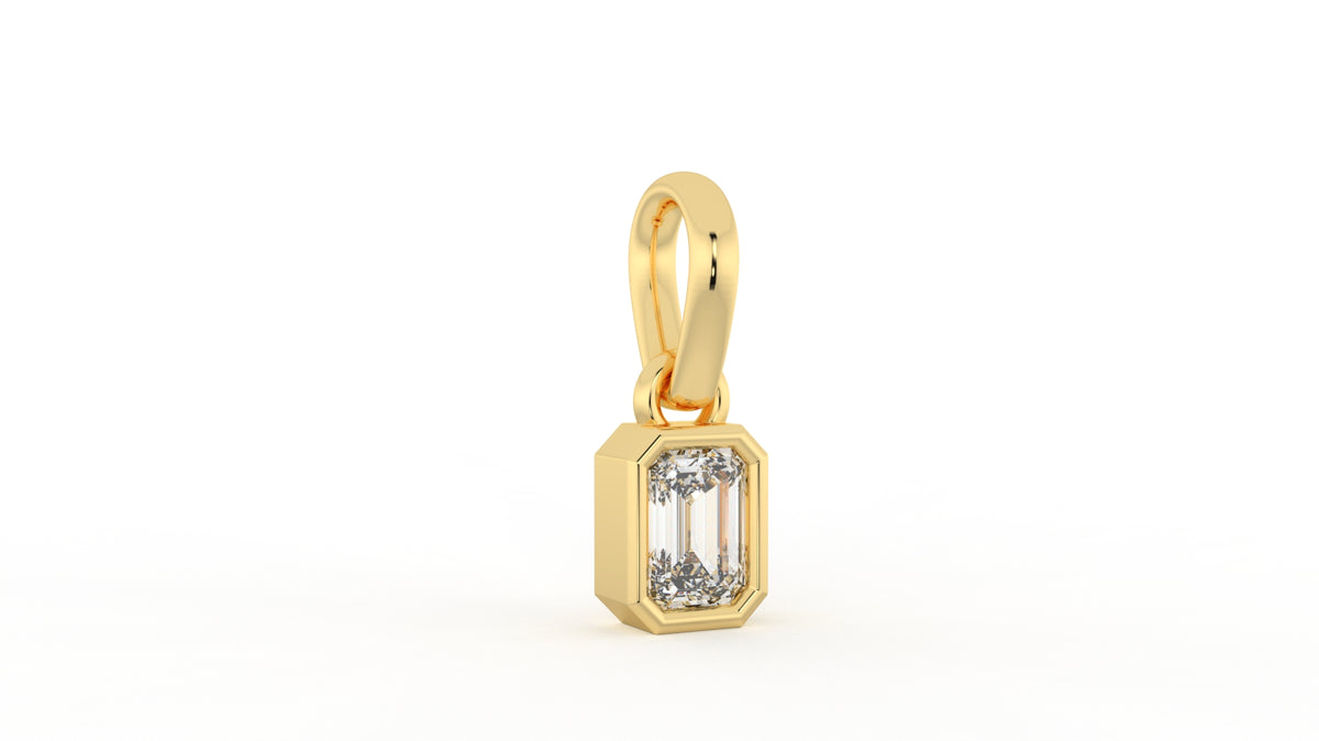 1 CTW Emerald Cut Diamond Solitaire Pendant Necklace