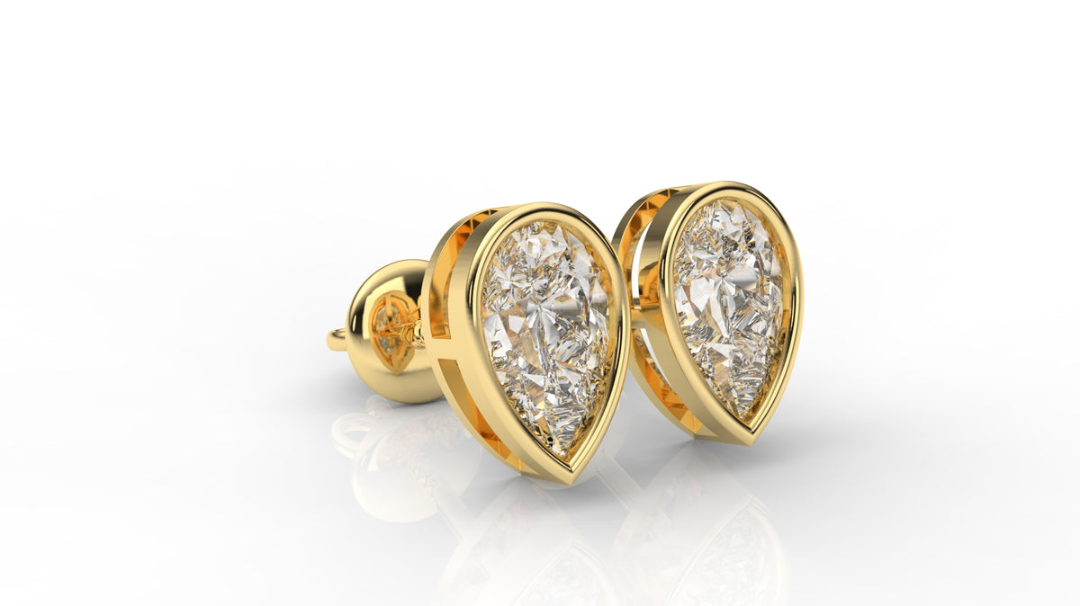 2.00 CTW Pear Shaped Diamond Stud Earrings