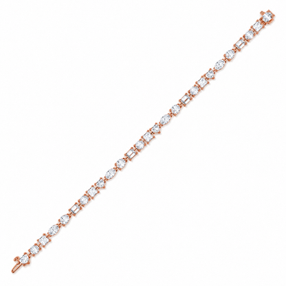 12.47 CTW Alternating Round Diamond Tennis Bracelet