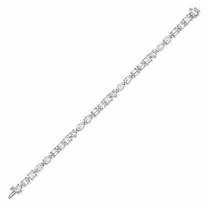 12.47 CTW Alternating Round Diamond Tennis Bracelet
