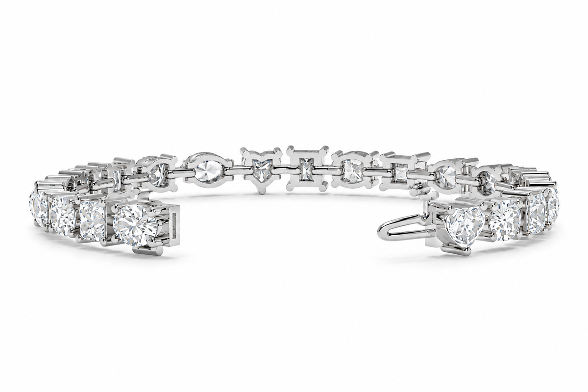 12.47 CTW Alternating Round Diamond Tennis Bracelet