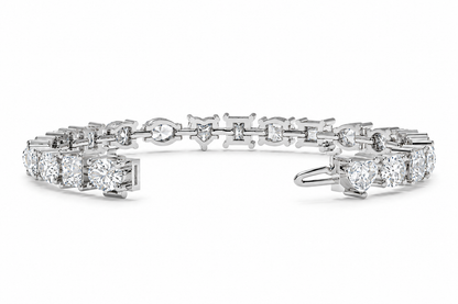 12.47 CTW Alternating Round Diamond Tennis Bracelet