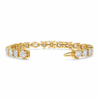 12.47 CTW Alternating Round Diamond Tennis Bracelet