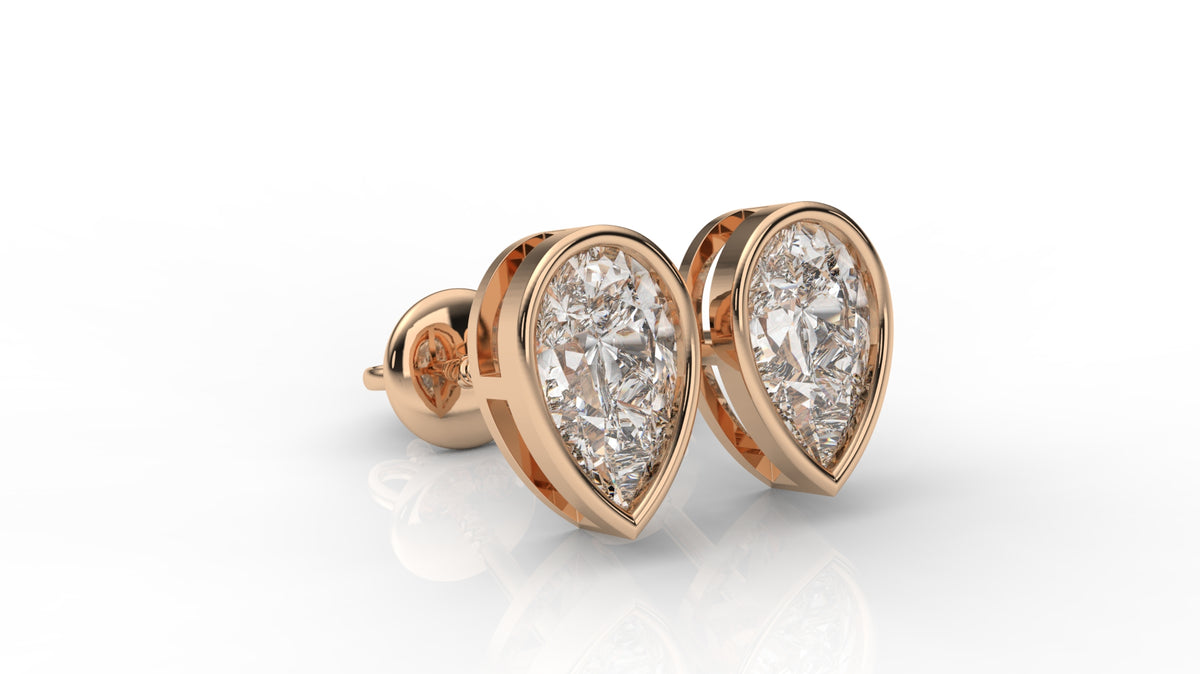 2.00 CTW Pear Shaped Diamond Stud Earrings