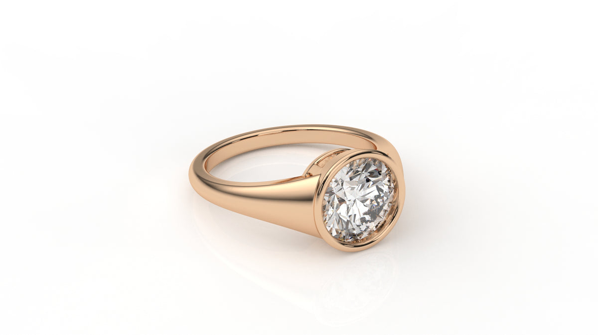 2ct Diamond Vintage Bezel-Set Round Diamond Solitaire Ring