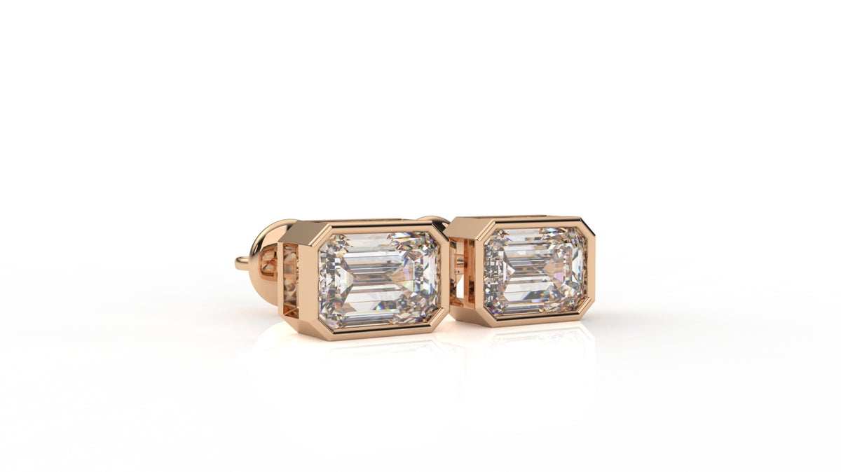 4.00 CTW Emerald Cut Diamond Stud Earrings