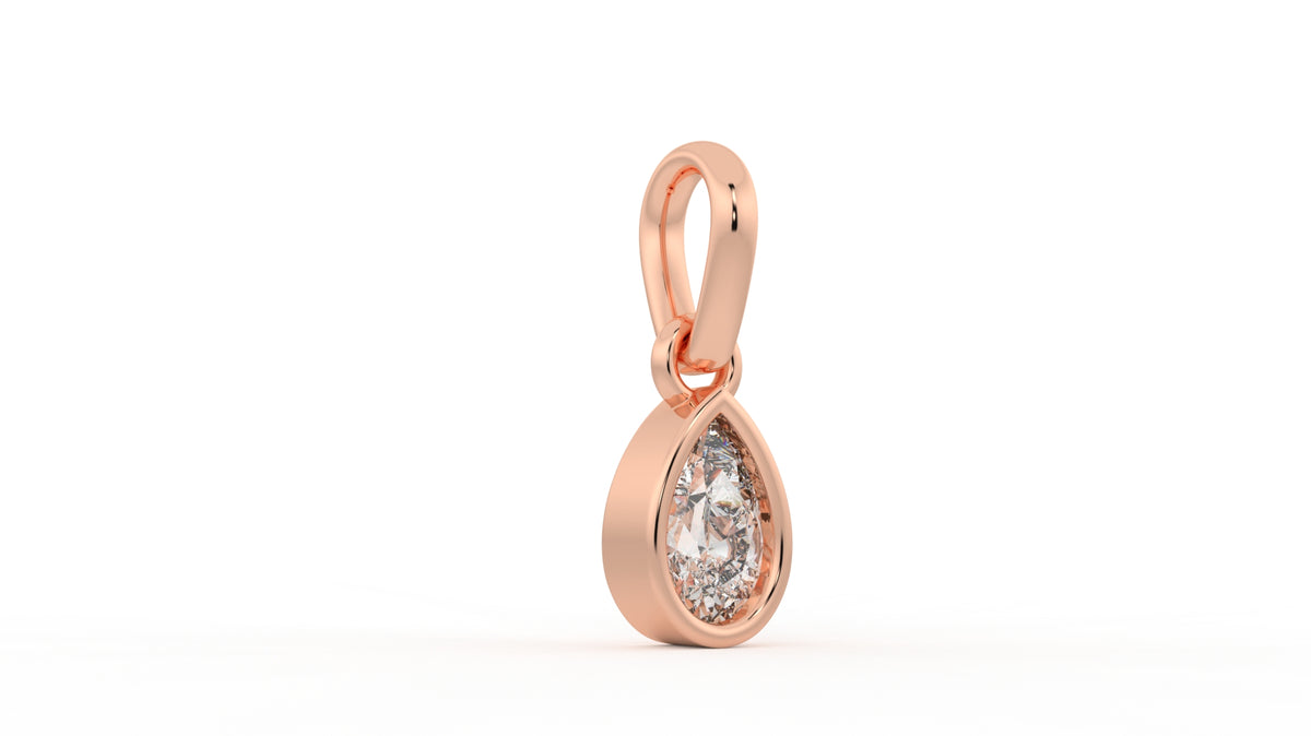 1 CTW Pear Cut Diamond Solitaire Pendant Necklace