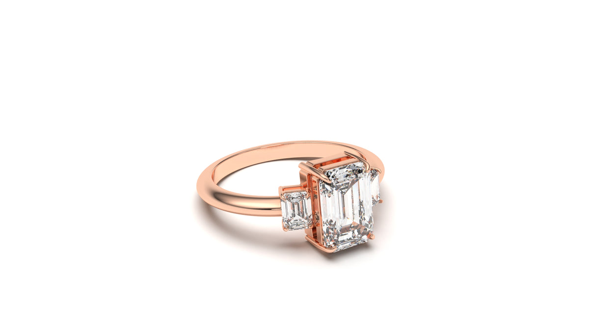 2.50 CTW Emerald Cut Diamond Engagement Ring