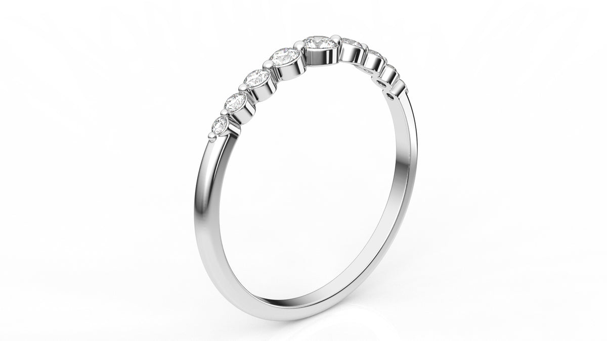 Silver ring with small diamonds GLAM NYC