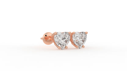 3.00 CTW Heart-Shaped Diamond Stud Earrings