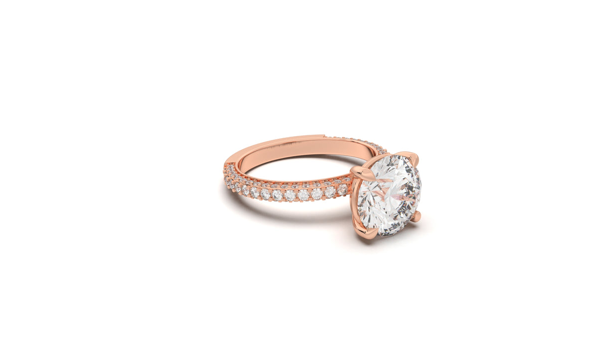 3.76 CTW Oval Diamond Pavé Engagement Ring