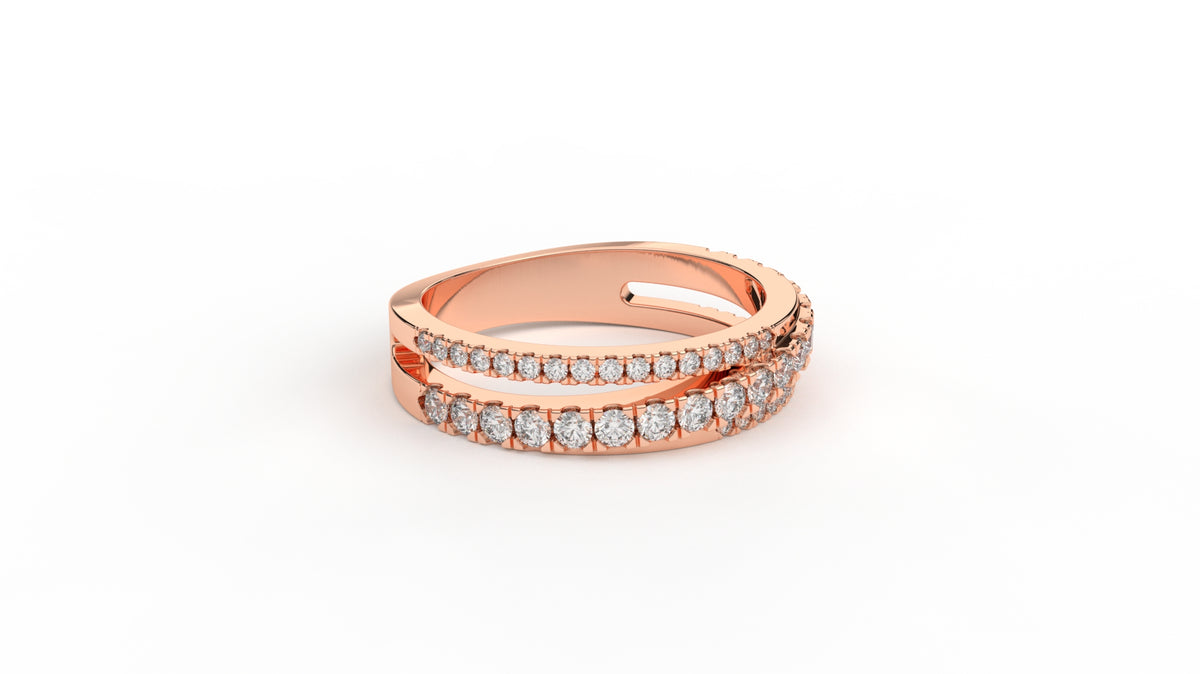 0.67 CTW Diamond Triple Row Wedding Band