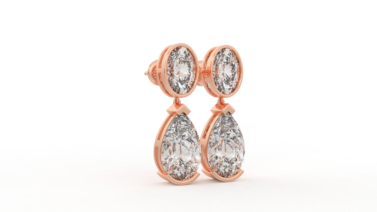 14 CTW Pear Diamond Drop Earrings