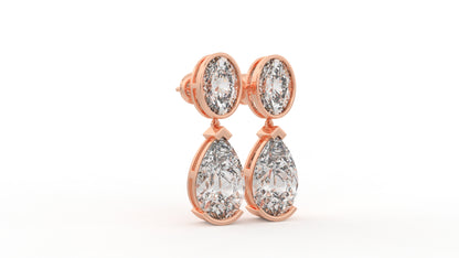 14 CTW Pear Diamond Drop Earrings