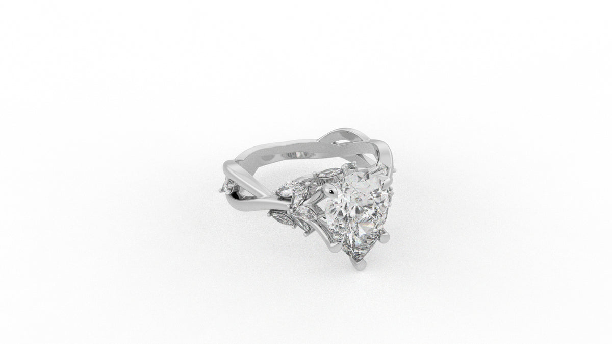 1.98 CTW Pear Cut Diamond Three Stone Engagement Ring