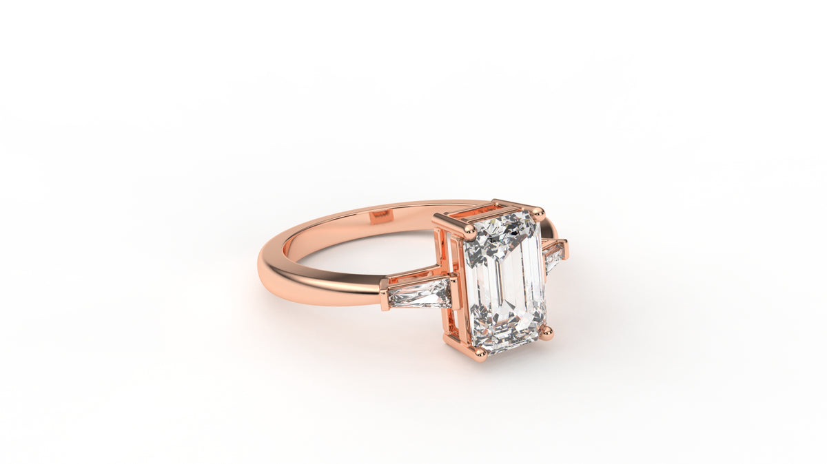 2.20 CTW Emerald Cut Diamond Engagement Ring